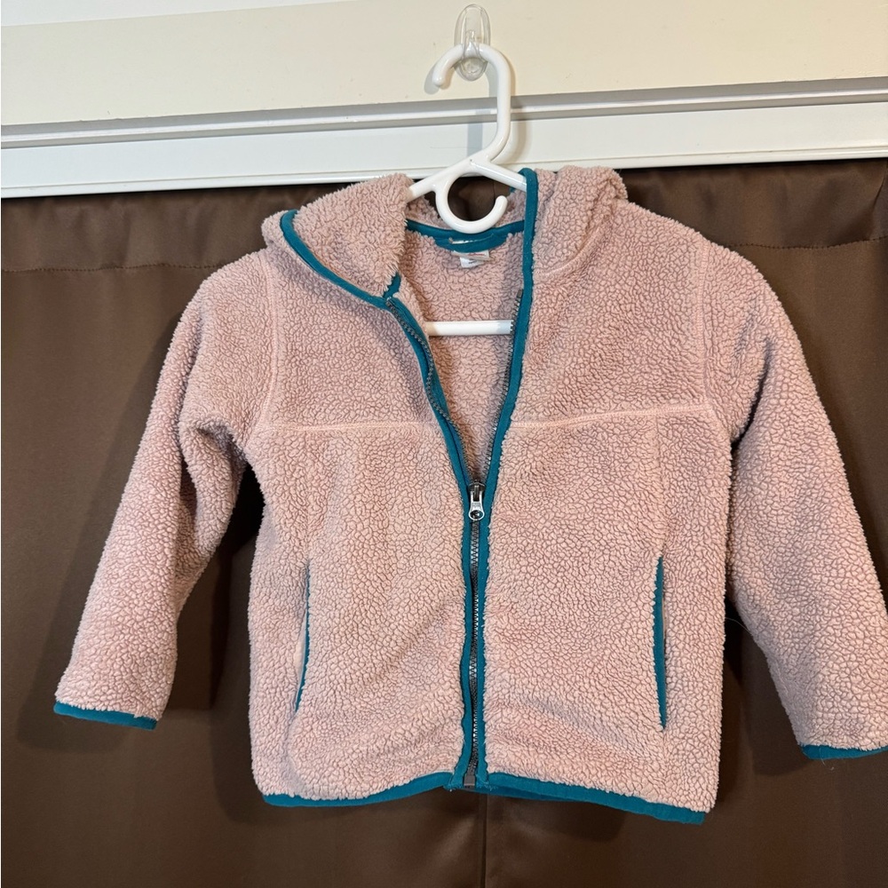 Hanna Andersson Hooded Fleece Jacket with Teal Accents
